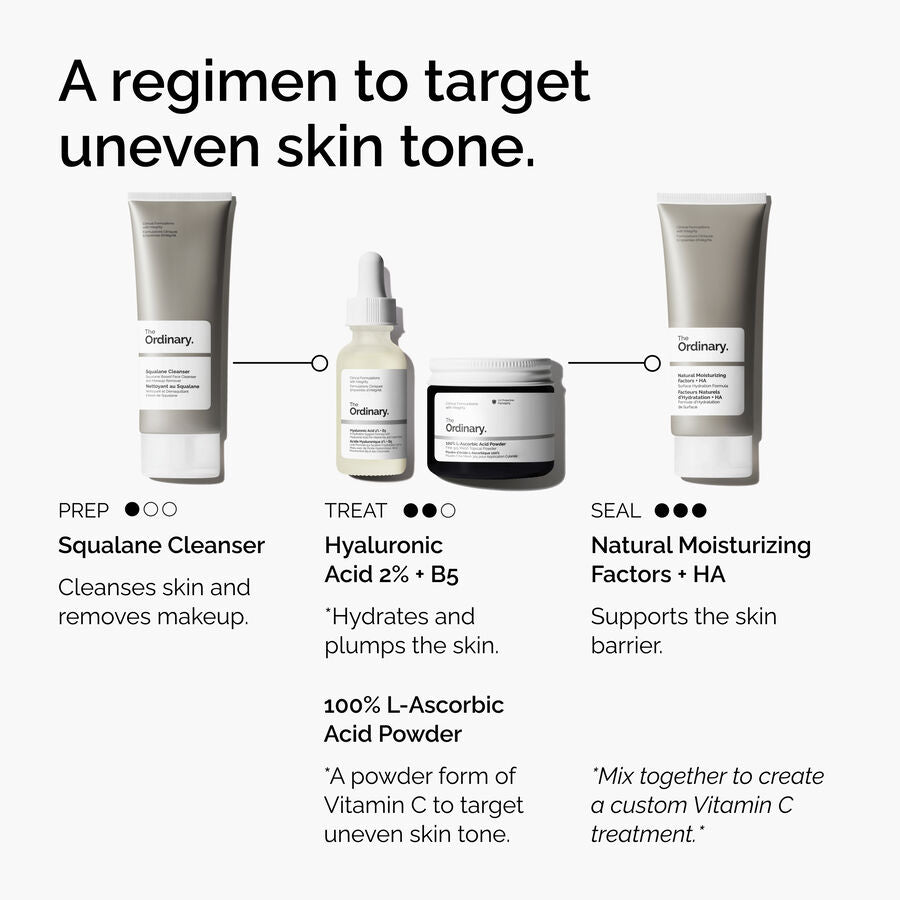 Regimen Infographic of The Ordinary 100% L-Ascorbic Acid Powder